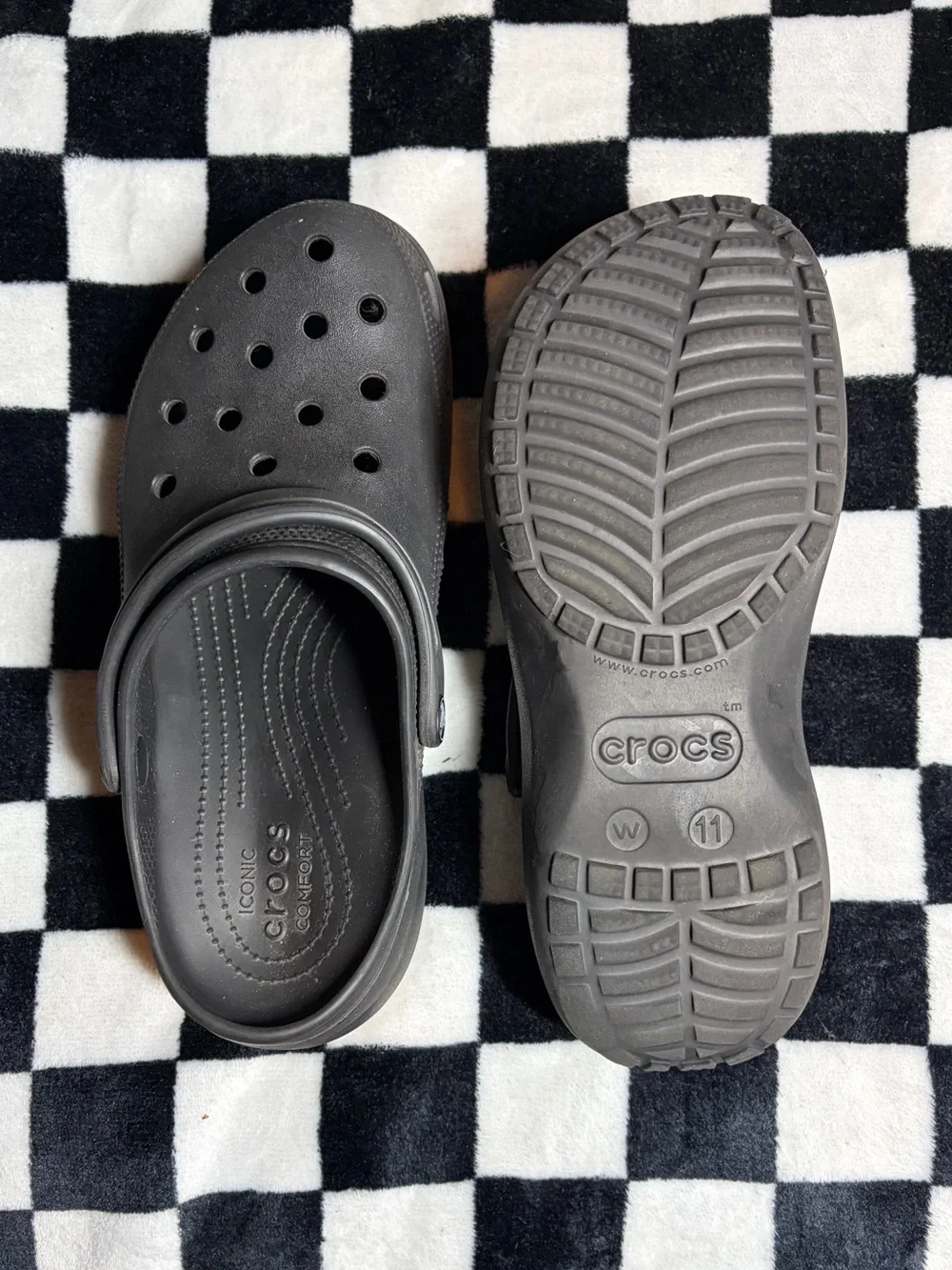 crocs black classic platform clogs